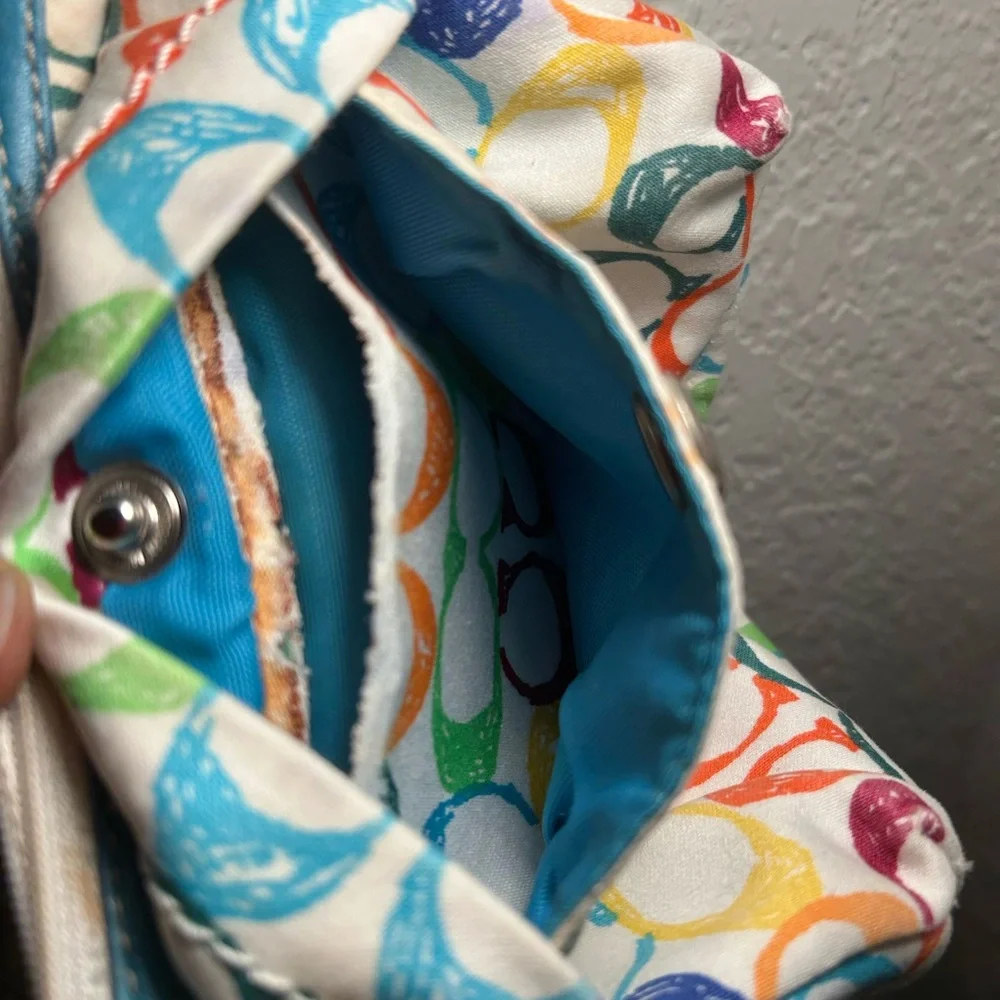 Y2K COACH Rainbow 🌈 Patterned Wristlet Purse